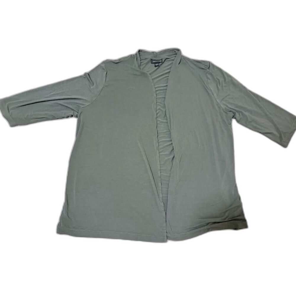 J. Jill Open Cardigan XL Dark Sage Green Minimalist Corpcore Business Casual